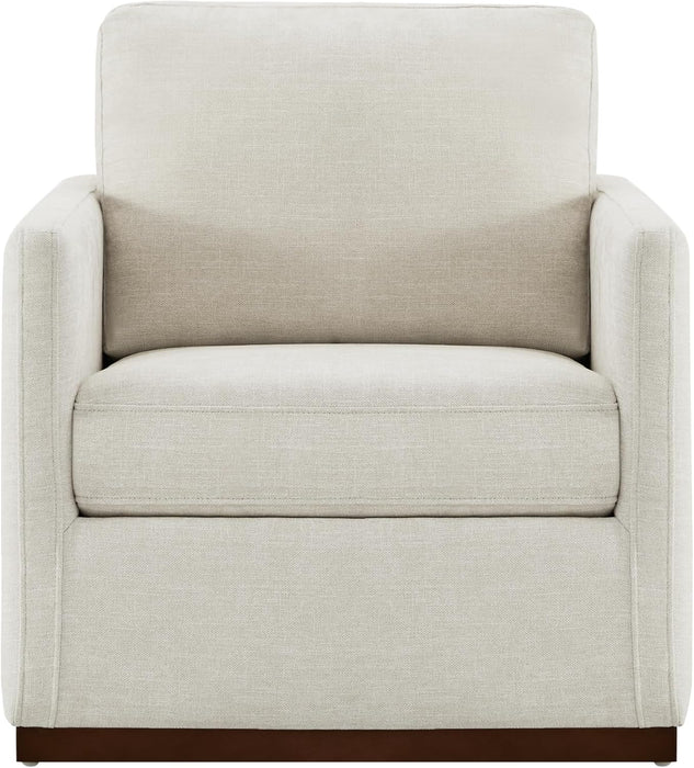 Swivel Accent Chair, FSC Certified Mid Century Modern Arm Chair for Living Room and Bedroom, Fully Assembled, Linen