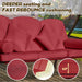 3 in 1 Outdoor Porch Swing with Adjustable Canopy, 3 Seat Outdoor Swing for Adults, Patio Swing Chair with Thickened Cushions,Pillows & Cup Holders for Backyard, Porch, Garden (Wine Red)
