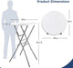 Cocktail Table 28In Folding round High Top Indoor Outdoor with Removable Legs, Tall Bistro Foldable Bar Height Table for Parties, Patio, Backyard, Dining, Wedding, White- 2PCS