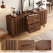 Sideboard Buffet Cabinet with Storage, Fluted Kitchen Cabinet
