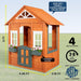 Woodbridge Wooden Playhouse for Kids, Outdoor Backyard Playhouse with Working Door, Windows & Flowerpot Holders, Ages 3–8, Durable Finland Wood, Red