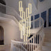 H158 Modern Chandelier 12 Rings Gold Chandelier Lighting Fixture High Ceiling Chandelier Suitable for Living Room Staircase Villa