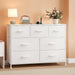 Elegant White Dresser With Seven Drawers Executive