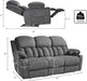 85" Manual Reclining Sofa, 3 Seater Recliner Couch with Dual Wingback Recliners & Cup Holders, Comfy Oversized Living Room Sofa, Grey