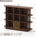 Walnut 3-Tier Oval Bookshelf - Curved Horizontal Bookcase, 9-Cubes