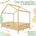 Full Montessori Floor Bed With Canopy NaturalWalnut