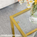 Glass Coffee Table, Gold Coffee Tables for Living Room, Gold Glass Coffee Table,1 Layer Center Table, Modern, for Apartment, Office, 39.4 X 19.7 X 17.7 Inches, Easy Assembly, Golden GD04KF01