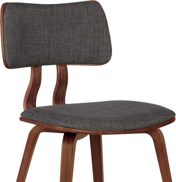 Jaguar Dining Chair in Charcoal Fabric and Walnut Wood Finish,Charcoal/Walnut Finish 20D X 18W X 29H In