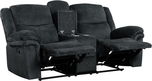 Modern Reclining Loveseat with Velvet Upholstery