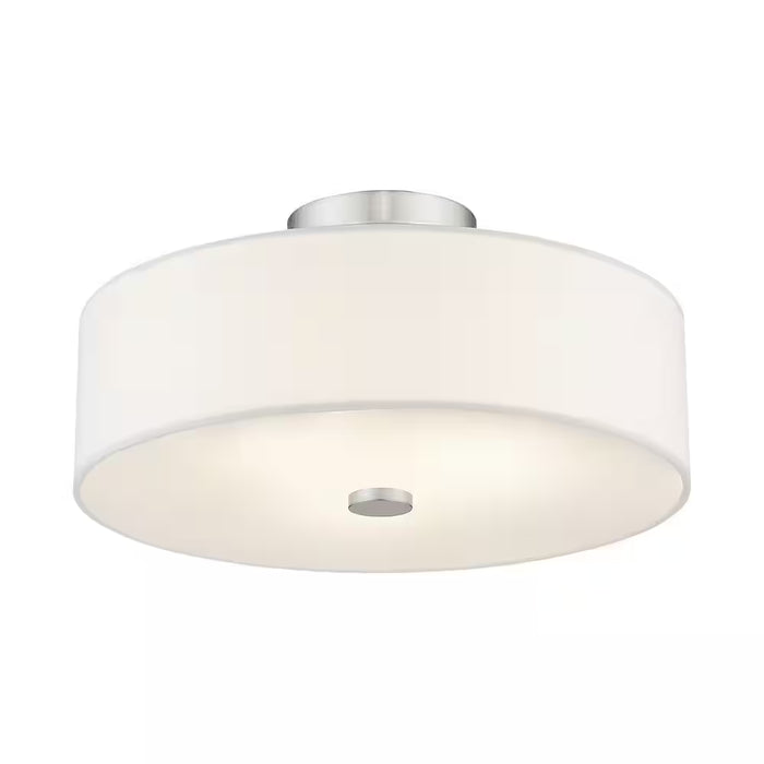 Mercury 3 Light Brushed Nickel Flush Mount