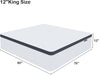 King Mattress,12 Inch King Size Mattress in a Box,Gel Memory Foam and Innerspring Hybrid Mattresses with Individual Pocket Spring for Motion Isolation,Pressure Relief,Medium Firm Feel