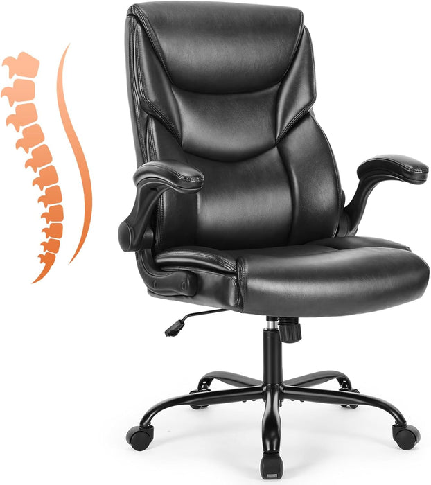 Computer Desk Chair, Lumbar Support Video Game Chair PU Leather