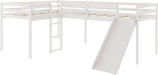 L-Shaped Twin Size Loft Bed with Ladder