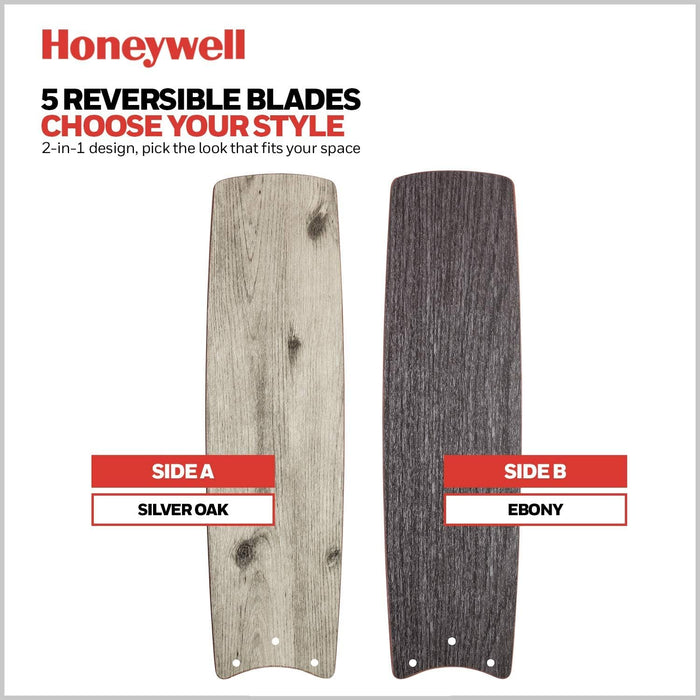 Ceiling Fans Foxhaven Farmhouse 52 Inch Ceiling Fan with Light, Outdoor Fan/Indoor Dual-Mount LED Ceiling Fan, 5 Blades, Ebony and Silver Oak Blade Finish Options, Galvanized (51631-01)