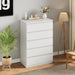 White 5-Drawer Dresser Storage Drawers 23.7 Inches