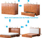 Cherry Solid Wood Murphy Bed CabinetWithUSBPort Queen