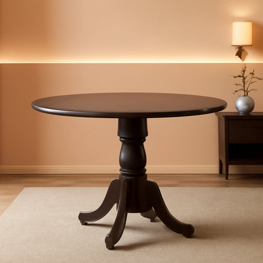 DLT-ESP-TP Dublin Modern Kitchen Table - a round Dining Table Top with Dropleaf & Pedestal Base, 42X42 Inch, Espresso