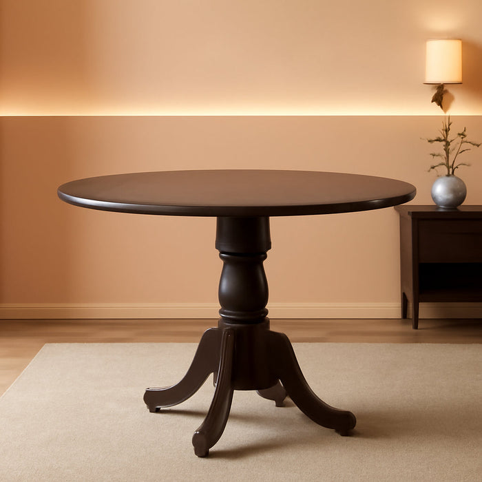 DLT-ESP-TP Dublin Modern Kitchen Table - a round Dining Table Top with Dropleaf & Pedestal Base, 42X42 Inch, Espresso