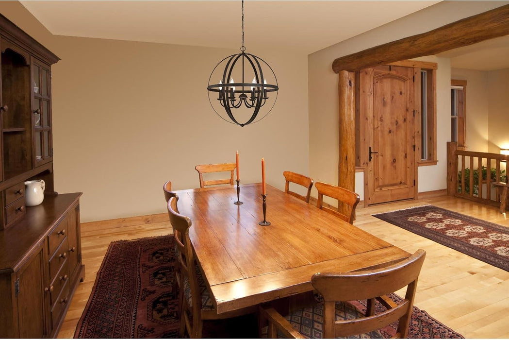 Oil Rubbed Bronze Six Light Residential Chandelier