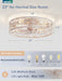 Contemporary 23 Inch White Gold Caged Ceiling Fan
