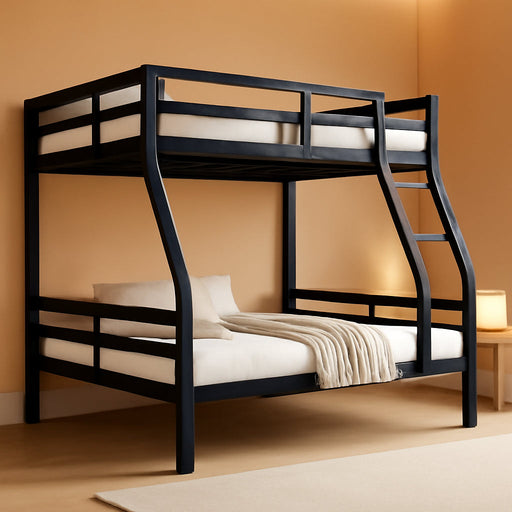 Reinforced Structural Industrial Steel Black Bunk Bed
