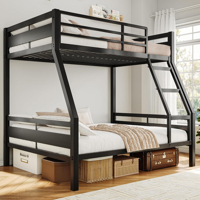Reinforced Structural Industrial Steel Black Bunk Bed