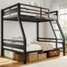 Reinforced Structural Industrial Steel Black Bunk Bed