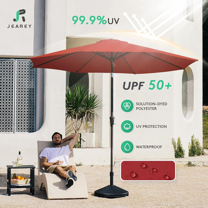 9FT Outdoor Patio Umbrella, Market Umbrella, Red