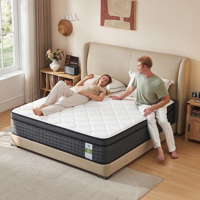 Twin Mattress10 Inch: Medium Firm Hybrid Twin Size Mattress for Contour Comfort, Spine Support, Pressure Relief, Memory Foam and Zoned Pocket Springs Twin Bed Mattress in a Box, Certipur-Us