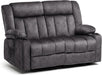 Manual Recliner Couch，Fabric Reclining Sofa Chair with Cup Holders, Upholstered Reclinerchair Set with Side Pockets Suitable for Living Room Furniture (2)