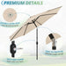 10FT Patio Umbrella, Pool Umbrella Outdoor, Tan | Easy-To-Use Tilt, Smooth One-Handed Crank, Waterproof Thickened Canopy, Wind Resistant for Outdoor Table, Deck, Pool
