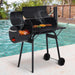 Charcoal Grills 43 Inch Outdoor BBQ Grill Portable Camping Grill Charcoal Smoker with Wheels for 6-10 People Outdoor Camping, Picnics, Patio and Backyard Cooking, Black