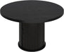 47" round Dining Table for 4-6, Farmhouse Kitchen Table, Black | Dining Table with 2-Layer Storage Shelf and Drawer, Circle Dinner Table for Dining Room, Kitchen, Living Room (Table Only)