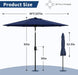 Patio Umbrella with Solar Lights, Outdoor Table Umbrella with 8 Durable Ribs, Tilt & Crank Mechanism, Waterproof & UV Protection for Garden, Backyard, Poolside