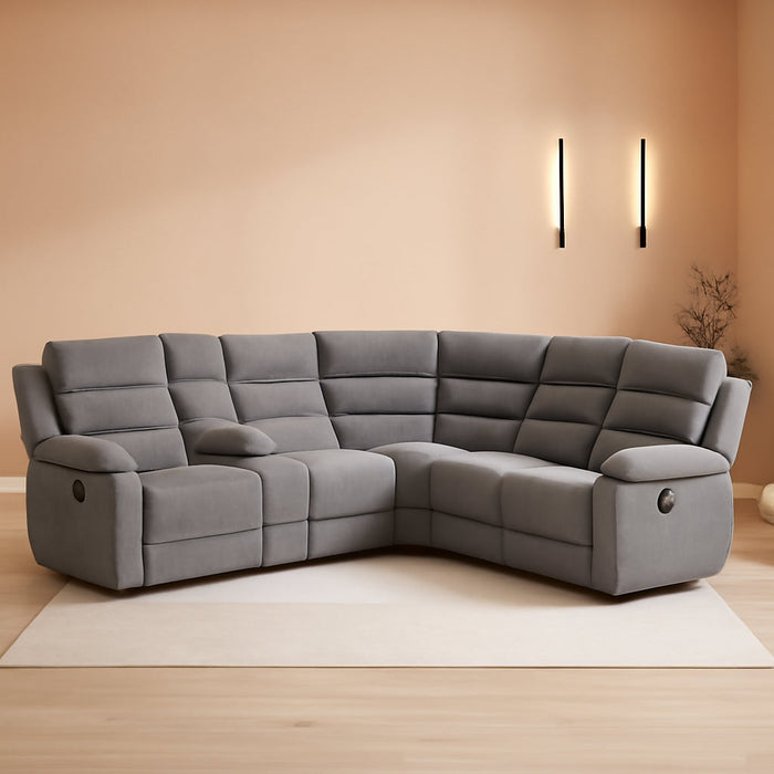 David 3-Piece Motion Sectional Sofa in Smoke