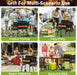 43" Charcoal Grills Outdoor BBQ Grill with Offset Smoker Camping Portable Grill Camping Barbecue Grills with Side Fire Box for 6-10 People Patio Backyard Picnic BBQ, Black