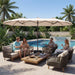 15Ft Large Patio Umbrella with Base, Outdoor Rectangle Umbrella Double-Sided Market Umbrella with Stand for Pool, Deck, Backyard and Garden, Beige