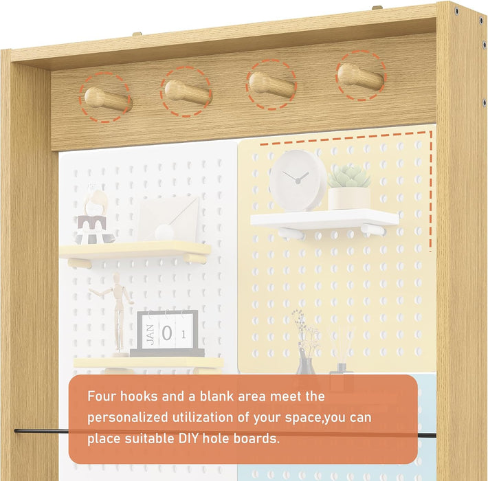 Behind the Door Bookshelf Kids Wooden behind Door Bookcase 5-Tier Oak Slim