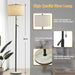 Marble Floor Lamp, Adjustable Height Standing Lamp with Marble Base Tall Lamp with Pull Chain Switch Floor Lamps for Living Room, Bedroom & Office Bulbs Not Included(Black)