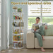 360° Rotating Bookshelf, Revolving Bookcase with Open Display Storage, round Book Shelf Tower, Freestanding Space Saving Vertical Storage Organizer for Living Room Bedroom, Corner Furniture