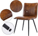 PU Leather Dining Chairs Upholstered Chairs Set of 4 Side Chair Yellowish-Brown