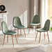 Dining Chairs Set of 4, Mid Century Modern Green Velvet Upholstered Fabric Kitchen Chairs with Backrest & Metal Legs for Living Room, Dining Room, Vanity - Green