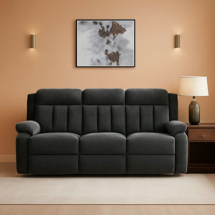 Free Wake Modern Dual-Sided Power Reclining Sofa with Drop down Table, USB Charging Port and 2 Cup Holders, Gray