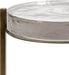 Aguilar Modern Drink Table; 9 X 9 X 23; Brass with Clear Glass; Detailed Glass Accent Table for Small Spaces