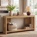 70.9-Inch Long Entryway Table with 2-Tier Storage, Farmhouse Narrow Sofa Console Table with Vertical Stripe Legs, for Entrance, Entryway, Hallway, Foyer, behind the Couch, Brown