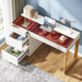 Computer Desk with 4 Drawers, 47 Inch Modern Home Office Desk with Glass Top, White and Gold Writing Workstation Desk with Storage