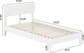 , Aria Twin Solid Wood Modern Low Profile Platform Bed, White