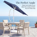 Best Choice Products 7.5Ft Patio Umbrella White Pole, Outdoor Market Umbrella with Push Button Tilt and Crank Lift, Steel Pole Umbrella for Backyard Patio Garden Pool Outdoor Shade - Navy