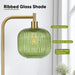 Glass Floor Lamp SixtySevenInch Ribbed Brushed Gold