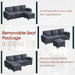 Modern Gray Linen Sectional Sofa for Living Room